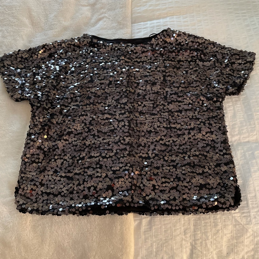 Party black sequin top